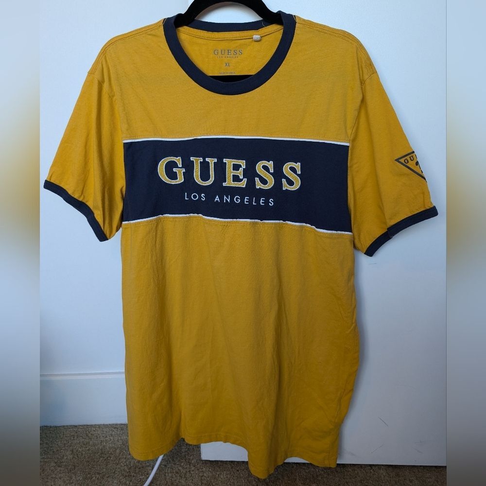 Guess Vintage Style Colorblock T-Shirt with Embroidery